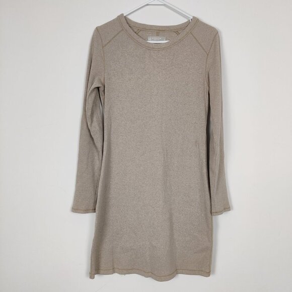 Everlane Dresses & Skirts - Everlane Women's Organic Cotton Ribbed Midi Dress in Tan Size Medium Minimalist